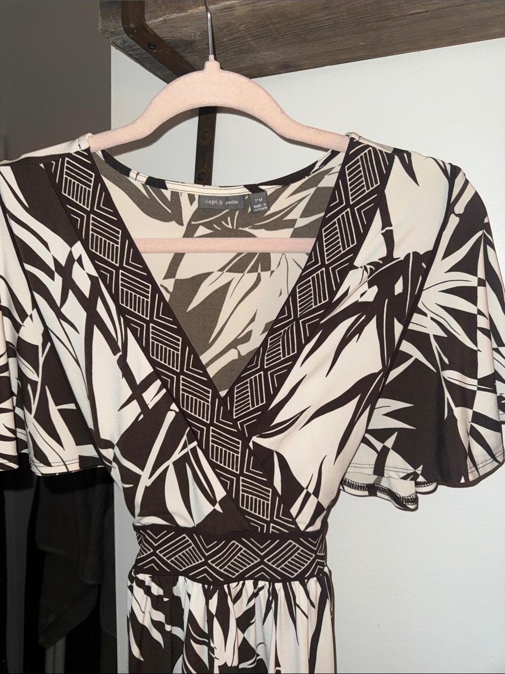 Apt. 9 Brown and Cream Printed Midi Dress - Picture 2 of 4
